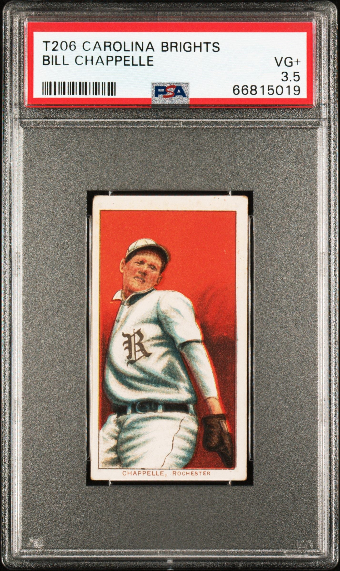 1909-11 BILL CHAPPELLE T206 CAROLINA BRIGHTS PSA 3.5