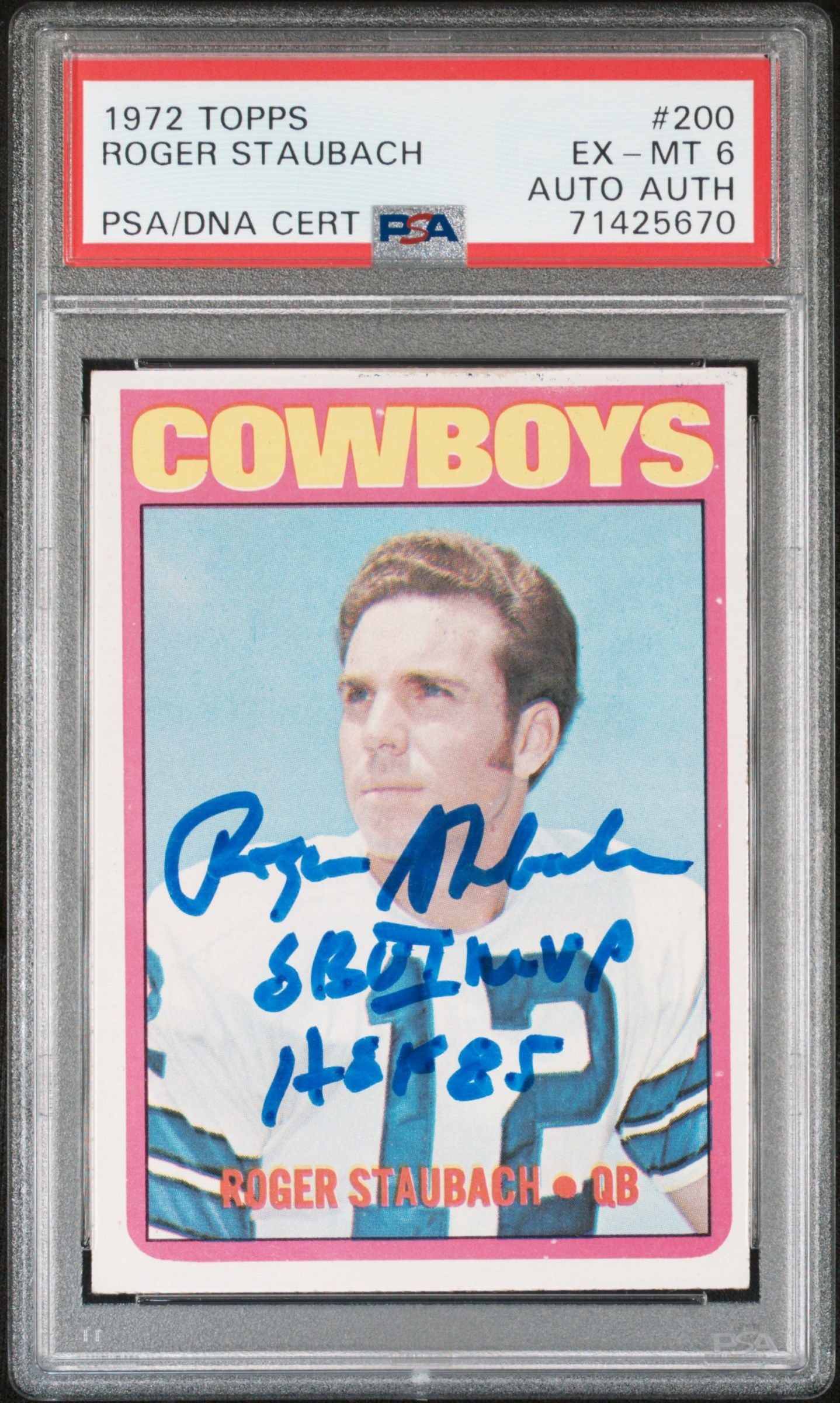 1972 TOPPS ROGER STAUBACH #200 PSA 6