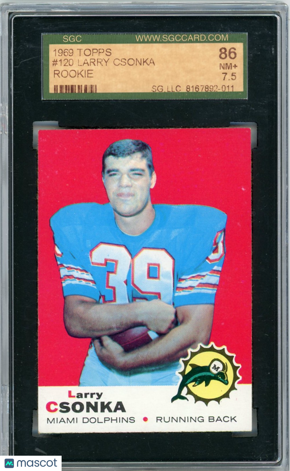 1969 Topps Larry Csonka #120 SGC 7.5