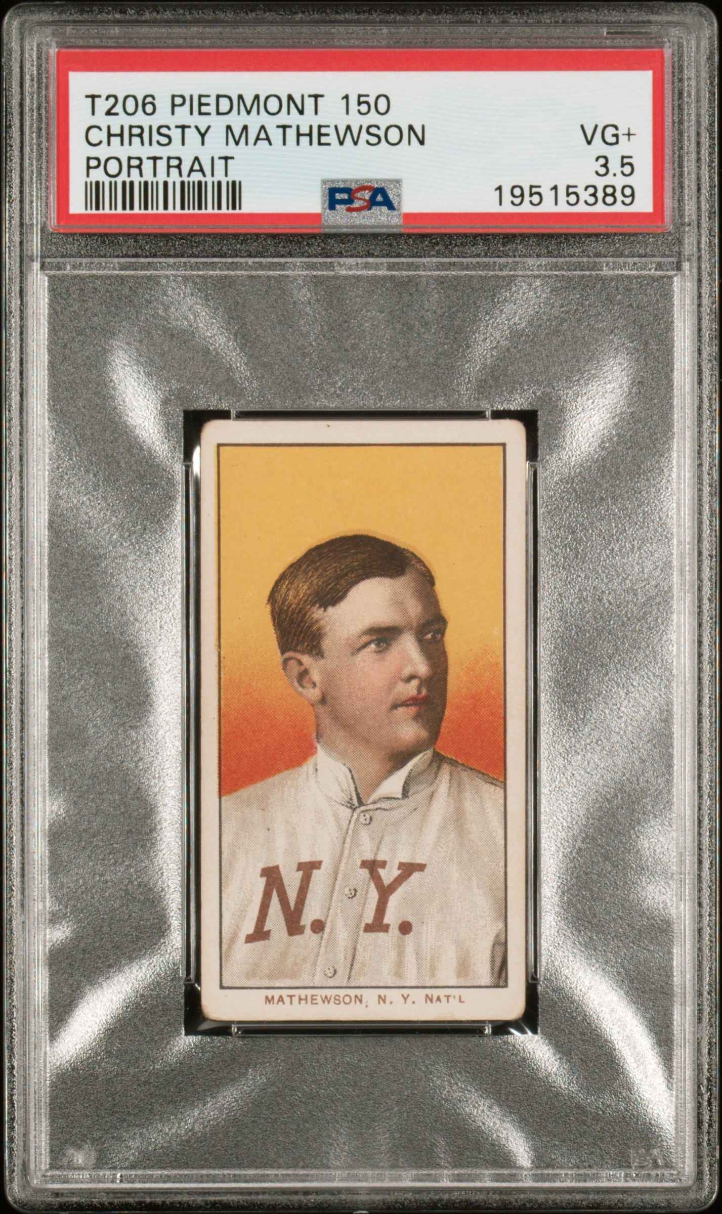 1909-11 CHRISTY MATHEWSON T206 PIEDMONT 150 PORTRAIT PSA 3.5