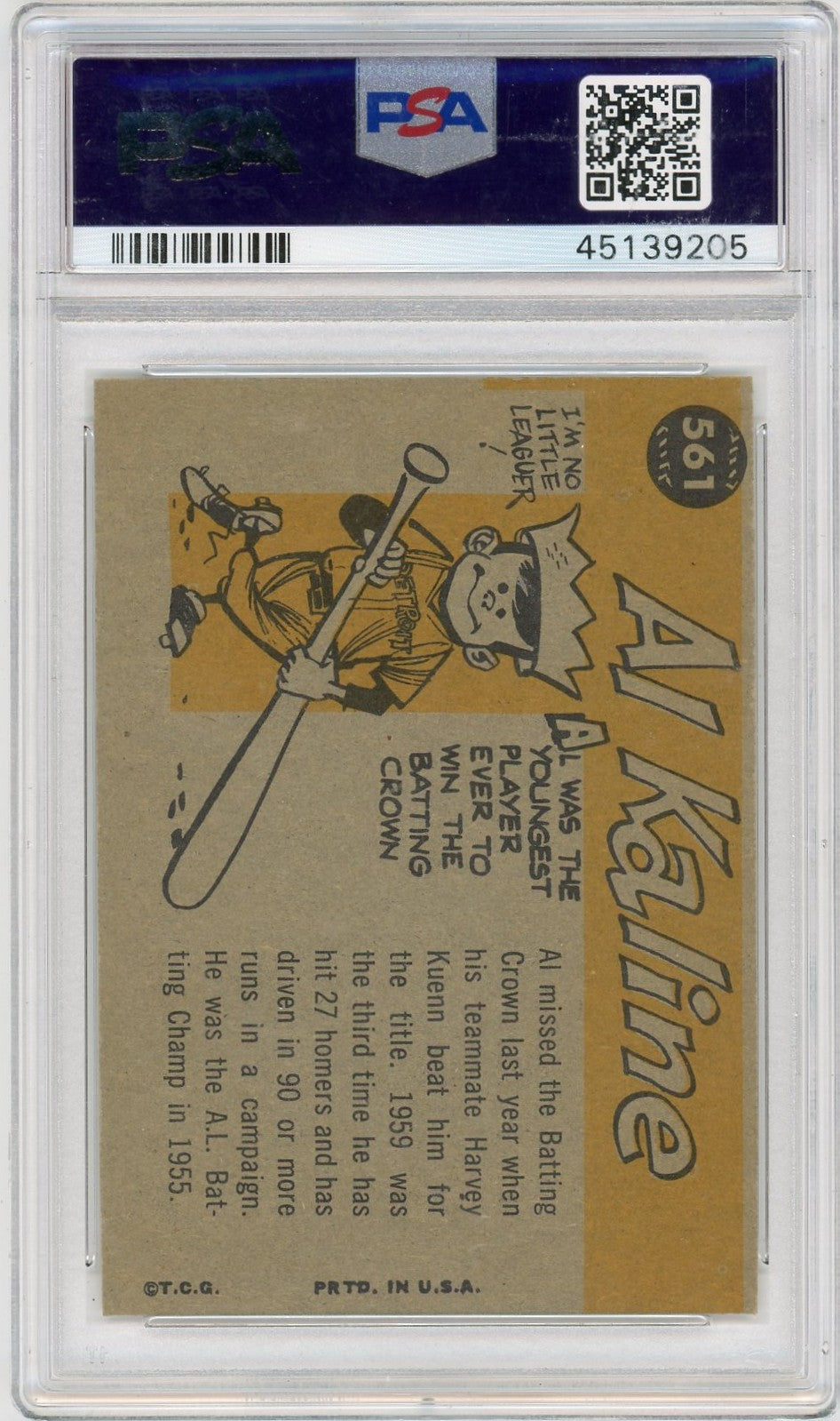 1960 Topps Al Kaline #561 All Star PSA 6