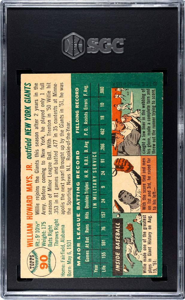 1954 TOPPS WILLIE MAYS #90 SGC 4