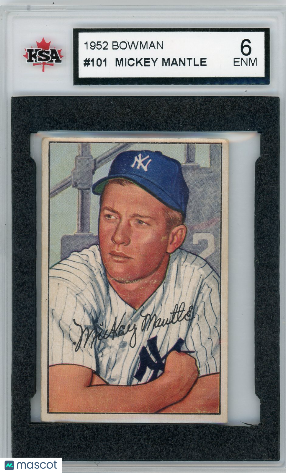 1952 Bowman Mickey Mantle #101 KSA 6