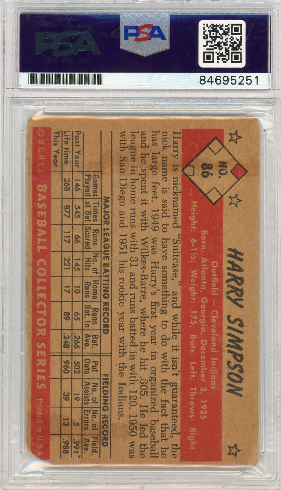 Harry Simpson PSA A Auto A