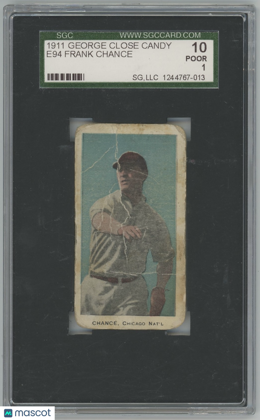 1911 George Close Candy Co. (E94) Frank Chance SGC 1