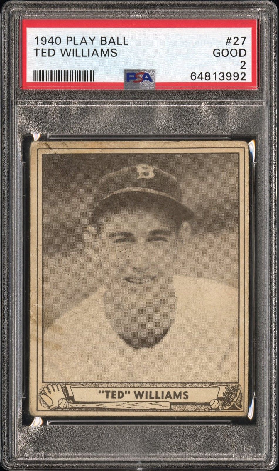 1940 PLAY BALL TED WILLIAMS #27 PSA 2