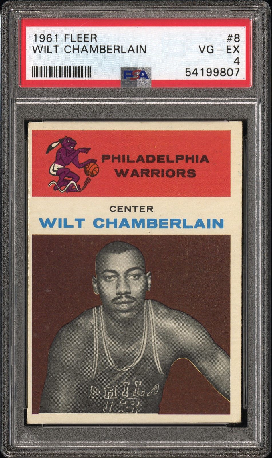 1961 FLEER WILT CHAMBERLAIN #8 PSA 4