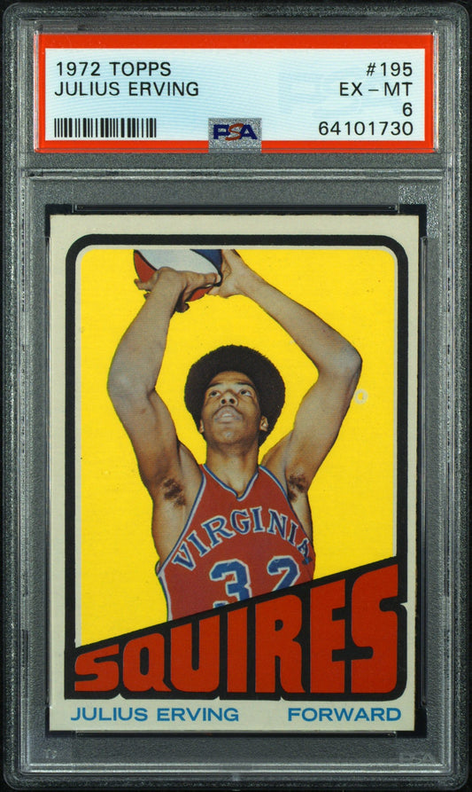 1972 TOPPS JULIUS ERVING #195 PSA 6