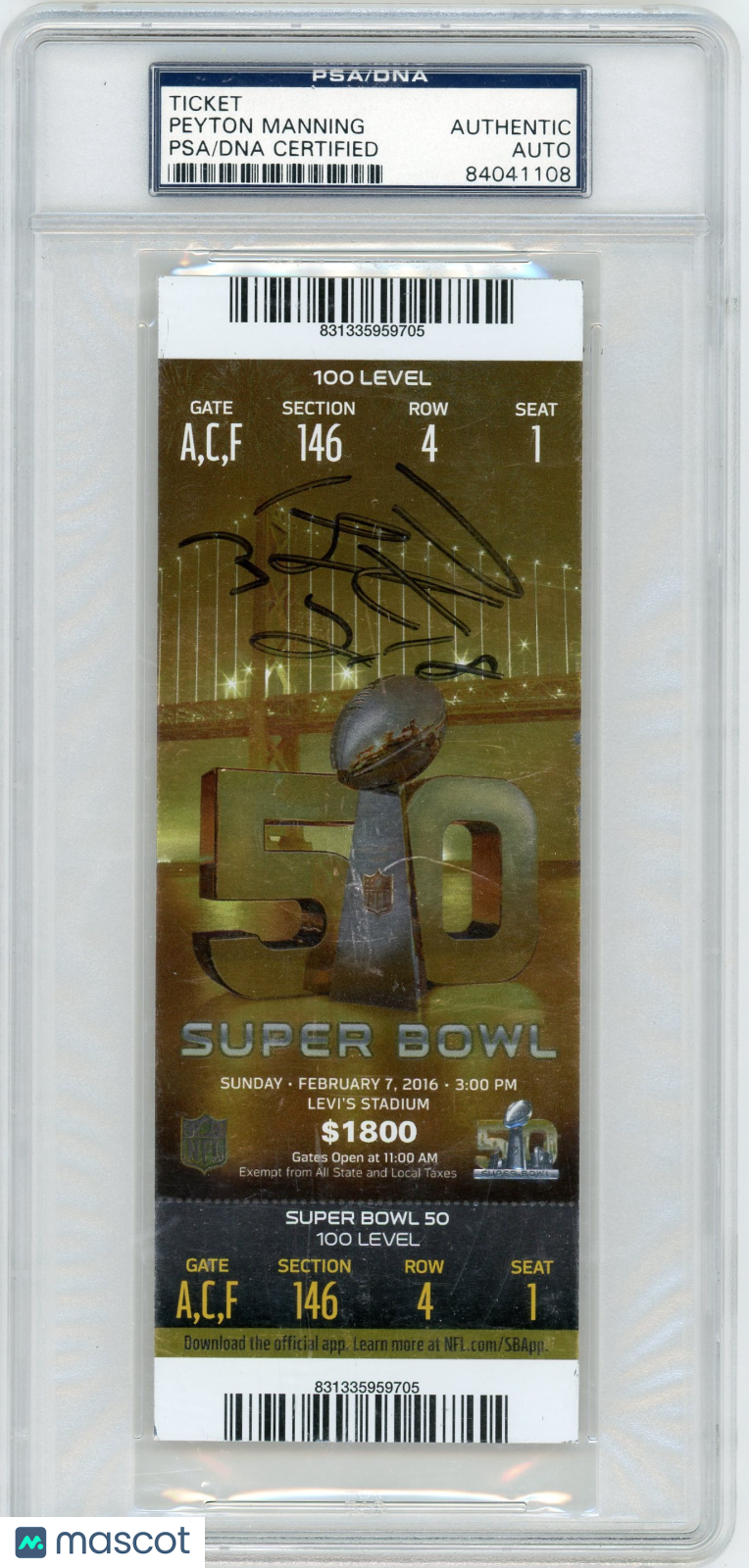 2024 Peyton Manning PSA A Auto A
