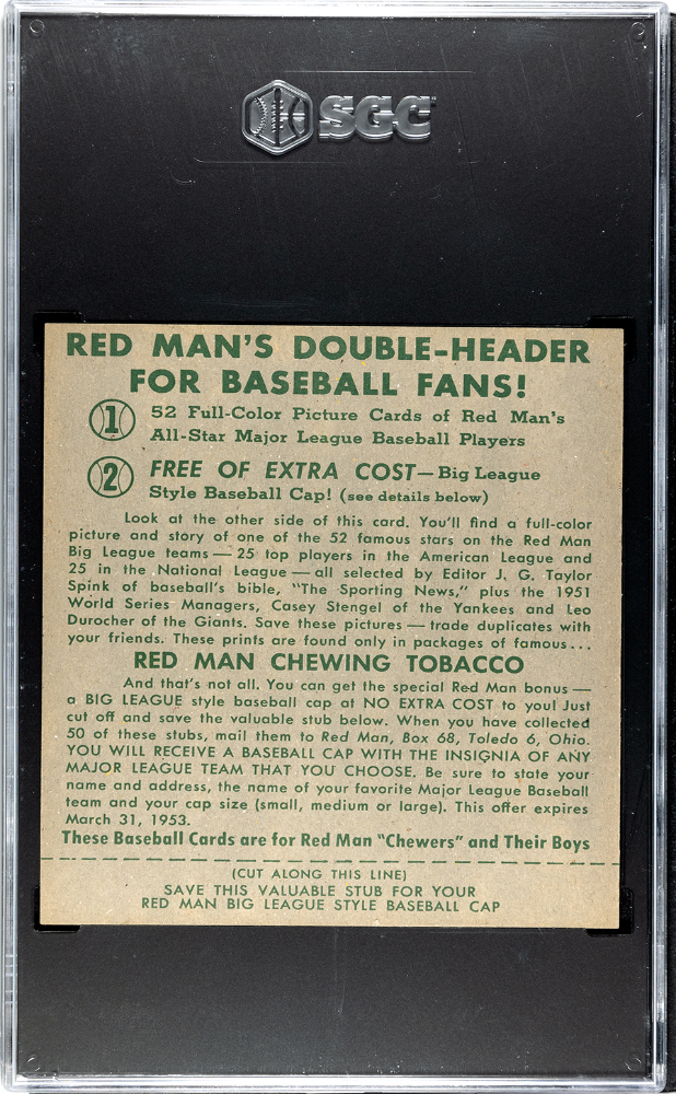 1952 Redman Tobacco Al Schoendienst #NL-19 SGC 6.5