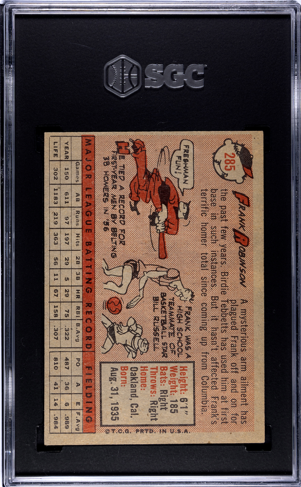 1958 Topps Frank Robinson #285 SGC 4