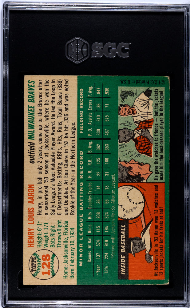1954 Topps Henry Aaron #128 SGC 4