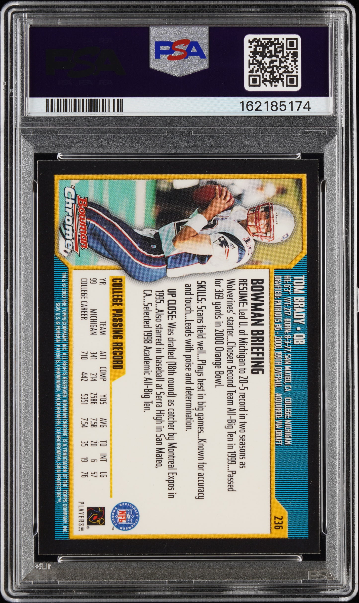 2000 Bowman Chrome Tom Brady #236 PSA 10