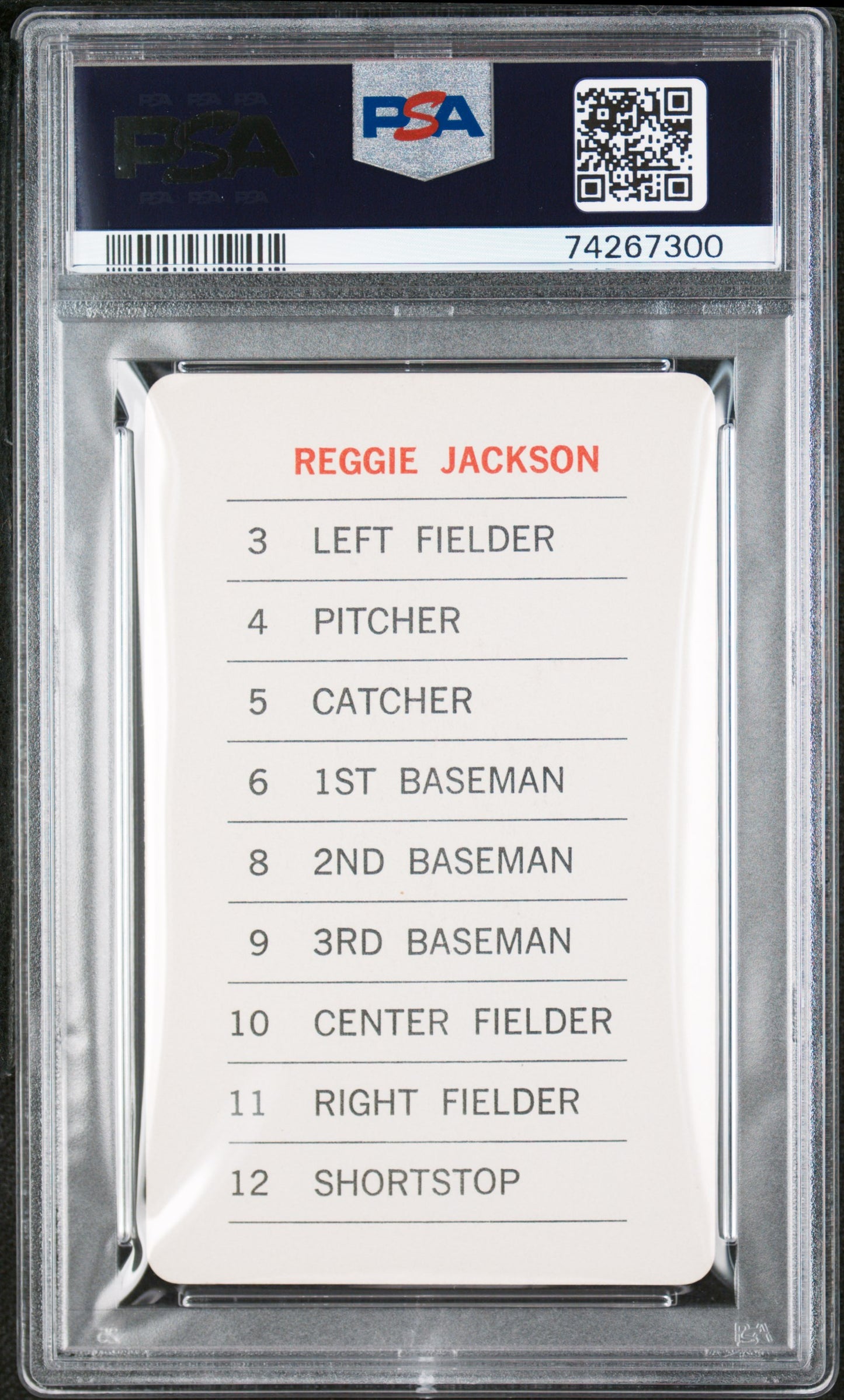 1970 Milton Bradley Reggie Jackson PSA 9