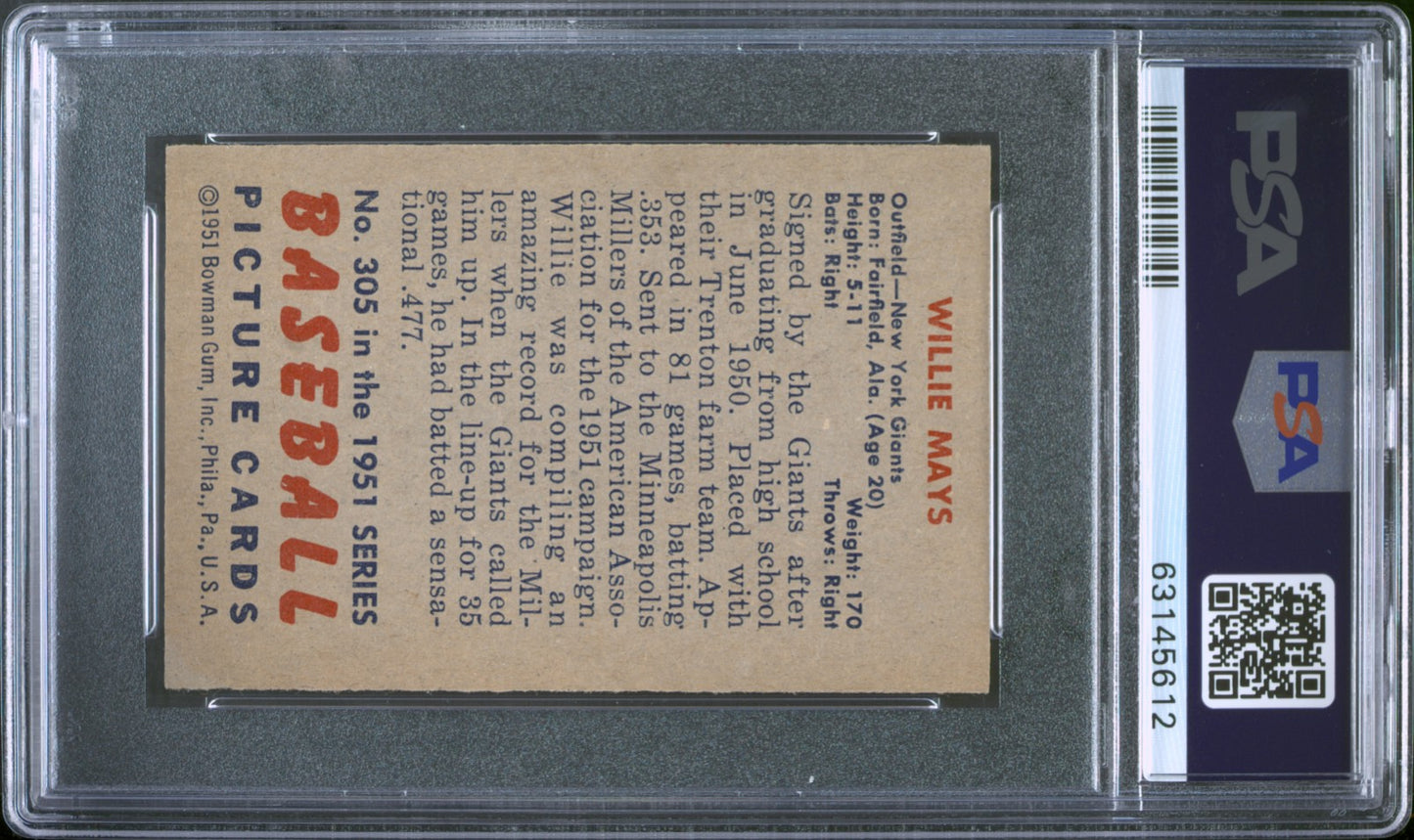 1951 Bowman Willie Mays #305 PSA 6