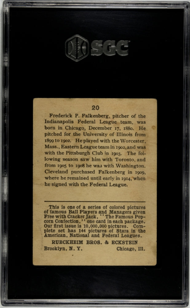 1914 Cracker Jack Fred Falkenberg #20 SGC 2