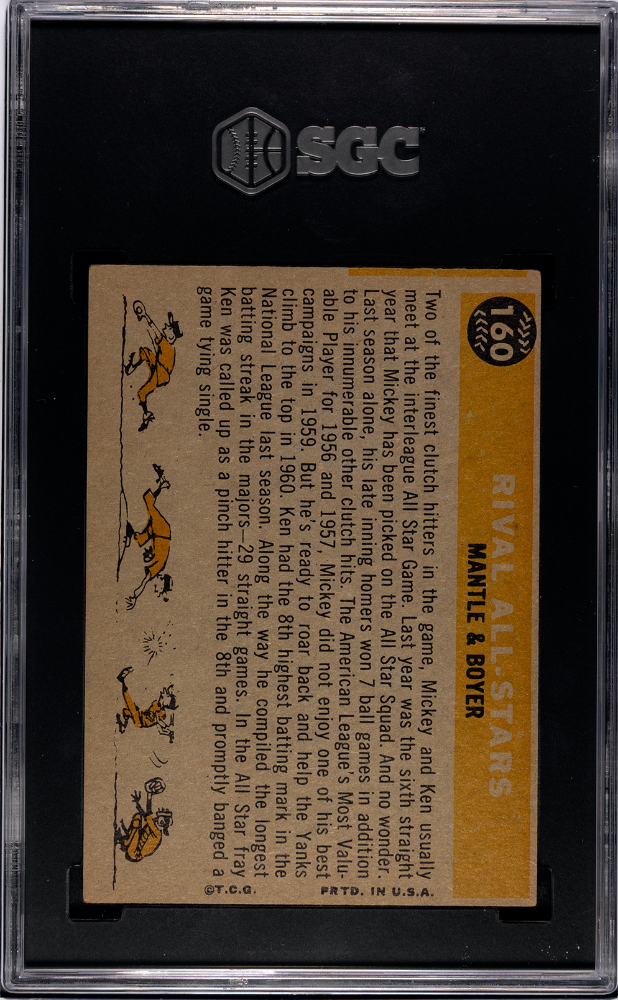 1960 Topps Rival All Stars #160 SGC 3
