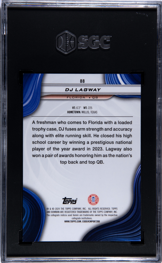 2024 Bowman U Best DJ Lagway #88 Orange Geometric Refractor 25 SGC 9