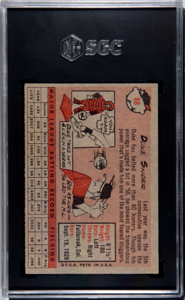 1958 Topps Duke Snider #88 SGC 5