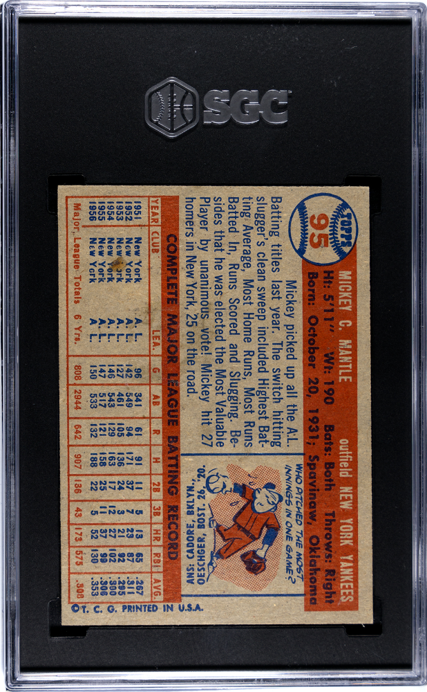 1957 Topps Mickey Mantle #95 SGC 5