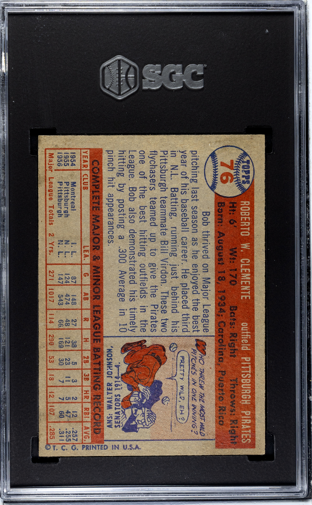 1957 Topps Bob Clemente #76 SGC 6