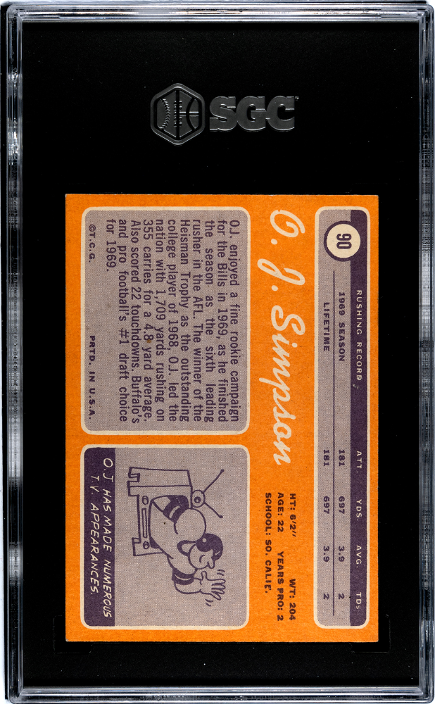 1970 Topps Oj Simpson #90 SGC 5.5