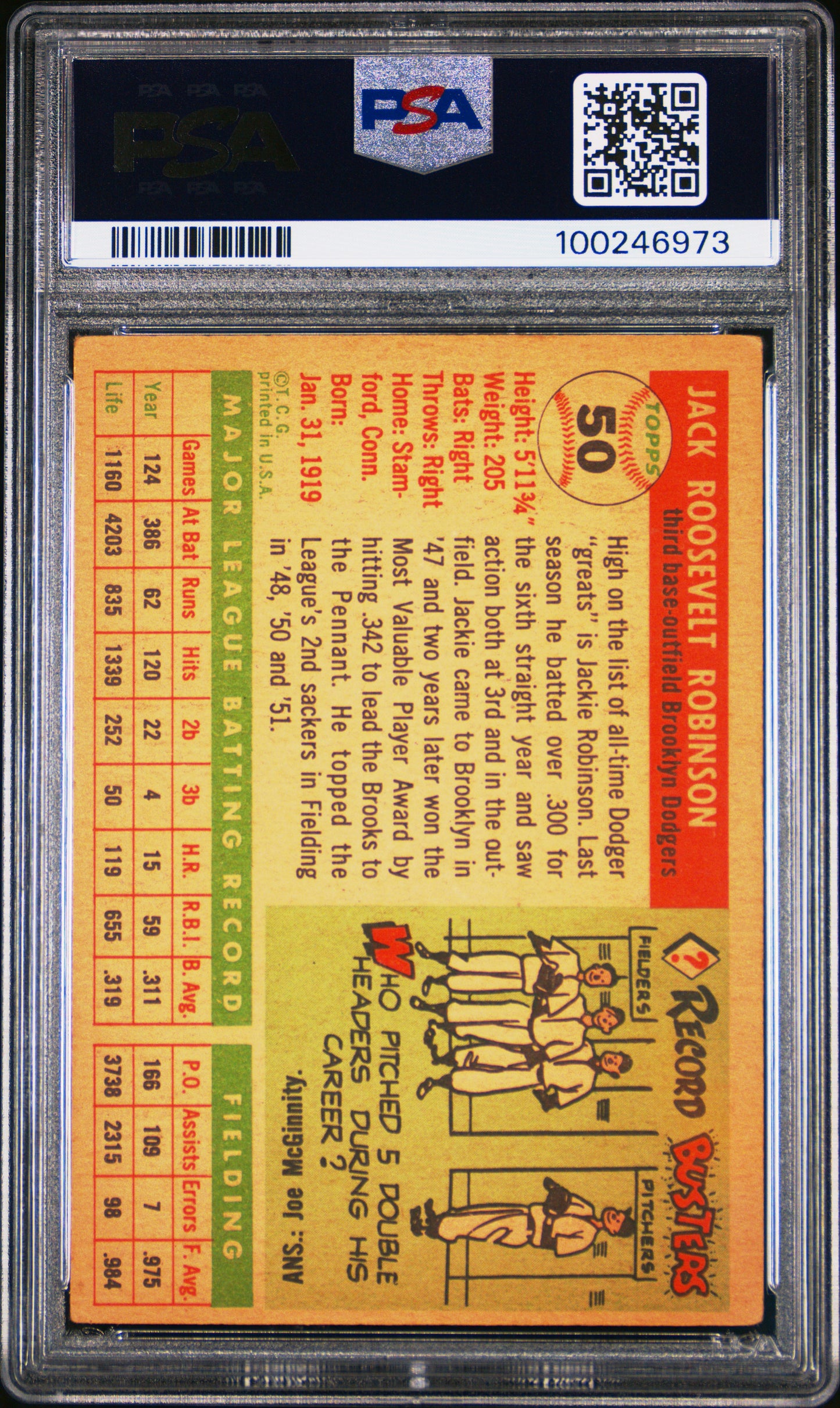 1955 Topps Jackie Robinson #50 PSA 3