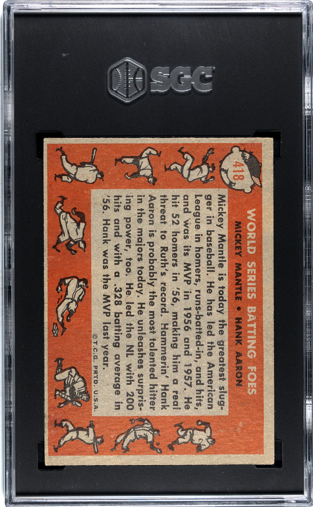 1958 Topps W. S. Batting Foes #418 SGC 5