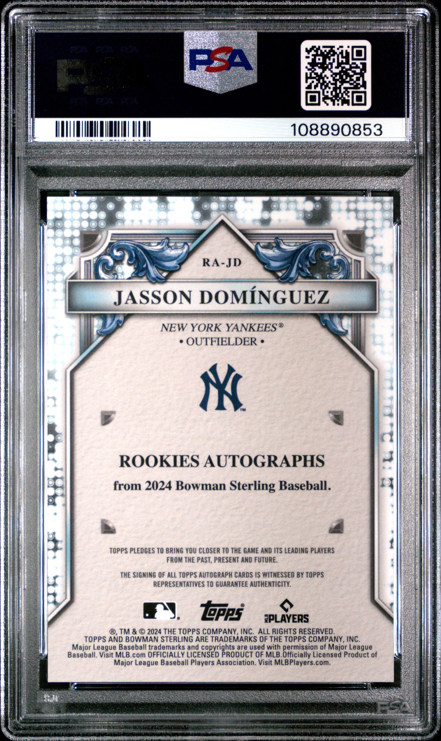 2024 Bowman Sterling Rookies Jasson Dominguez #RAJD Gold Refractor PSA 10 /60