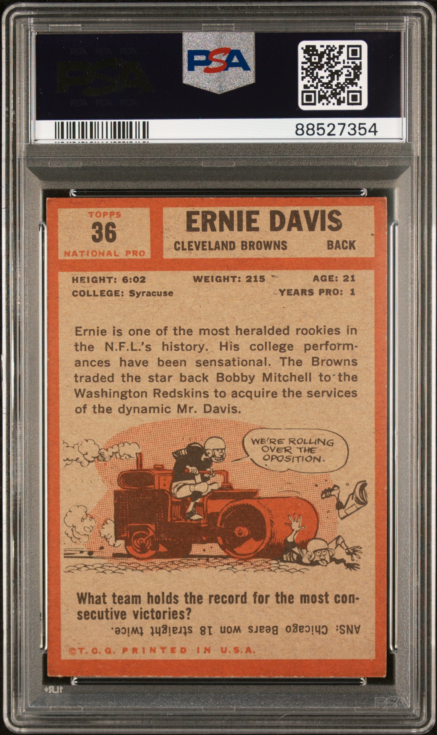 1962 Topps Ernie Davis #36 PSA 5