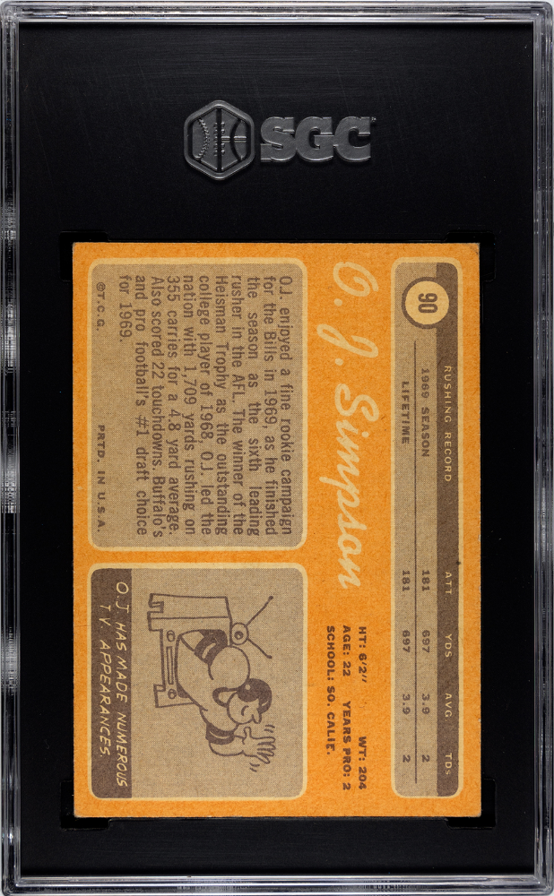 1970 Topps Oj Simpson #90 SGC 4