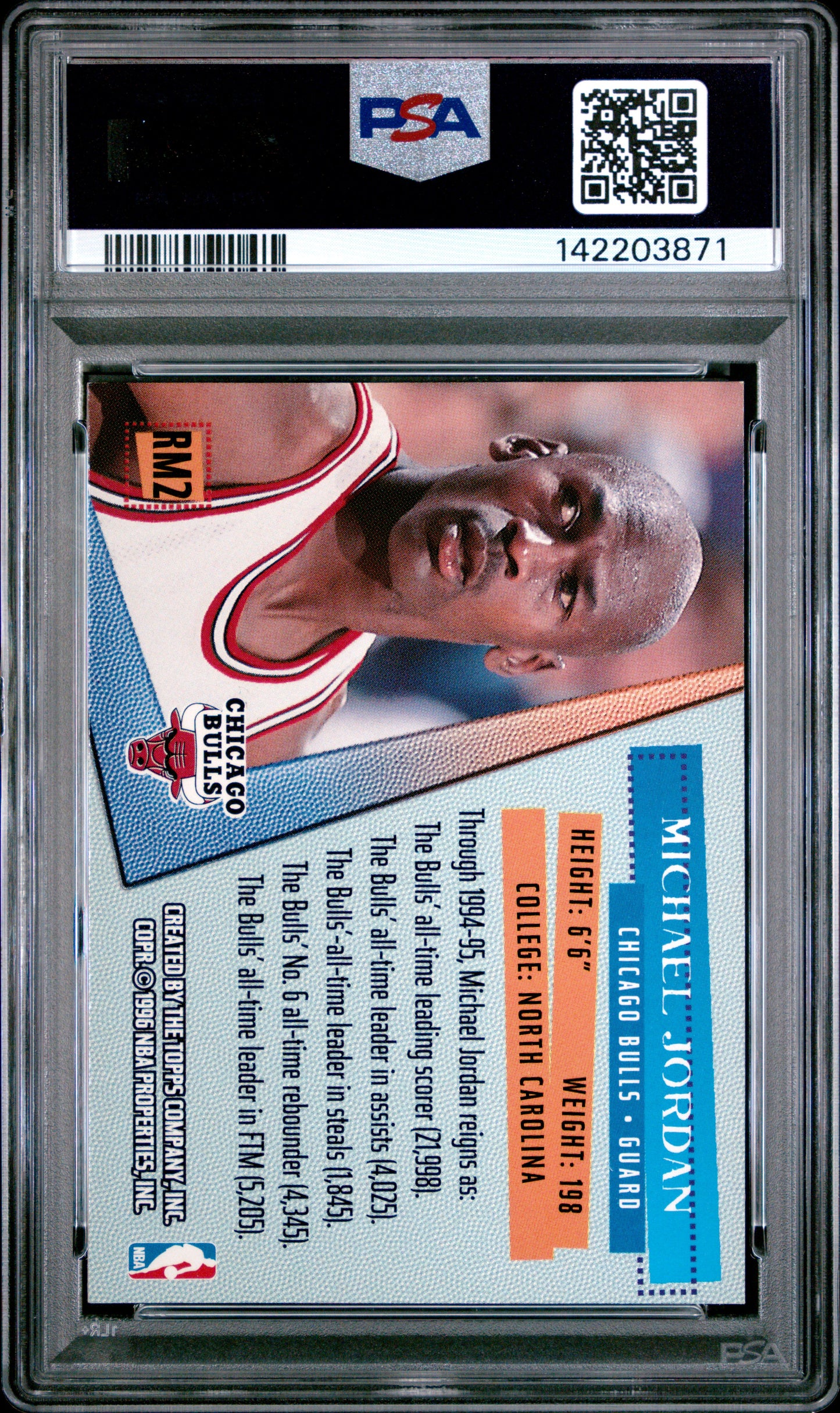 1995 Stadium Club Reign Men Michael Jordan #RM2 PSA 9