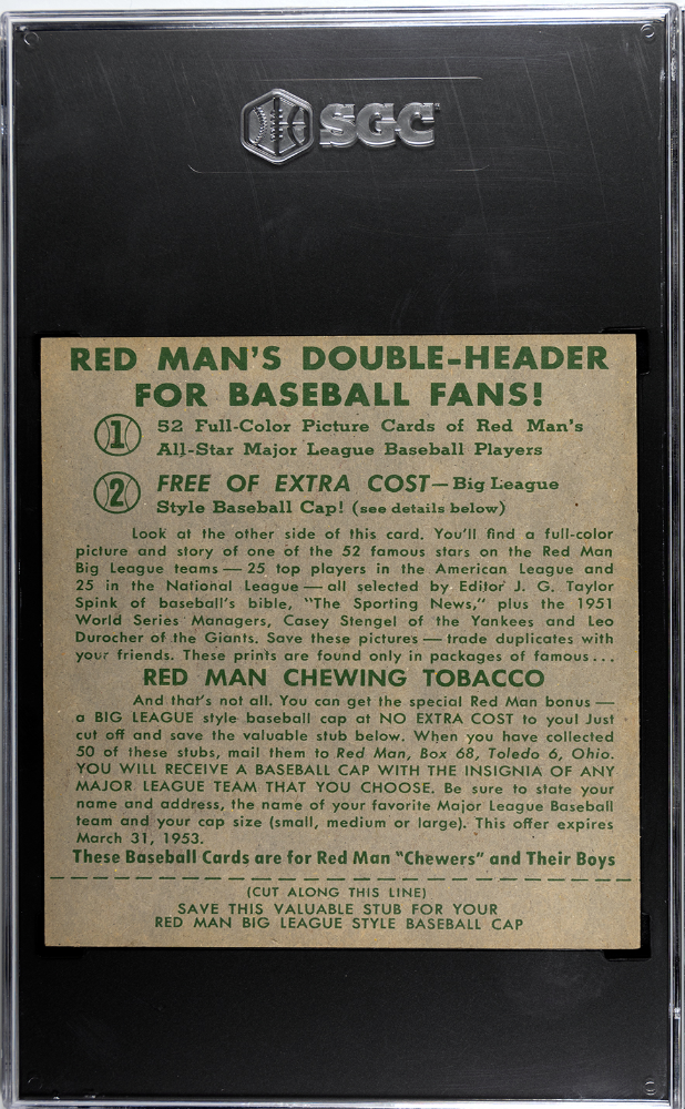 1952 Redman Tobacco Granny Hamner #NL-7 SGC 4.5