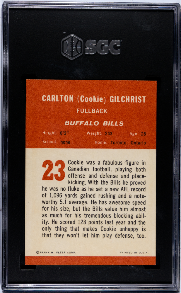 1963 Fleer Cookie Gilchrist #23 SGC 7