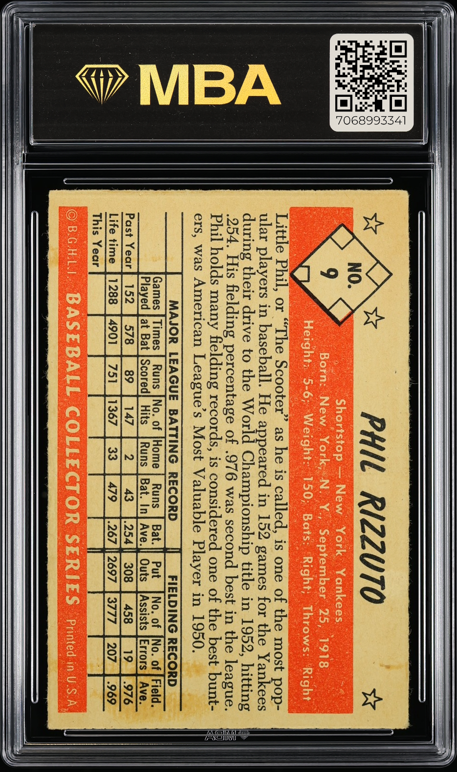 1953 Bowman Color Phil Rizzuto #9 MBA 3