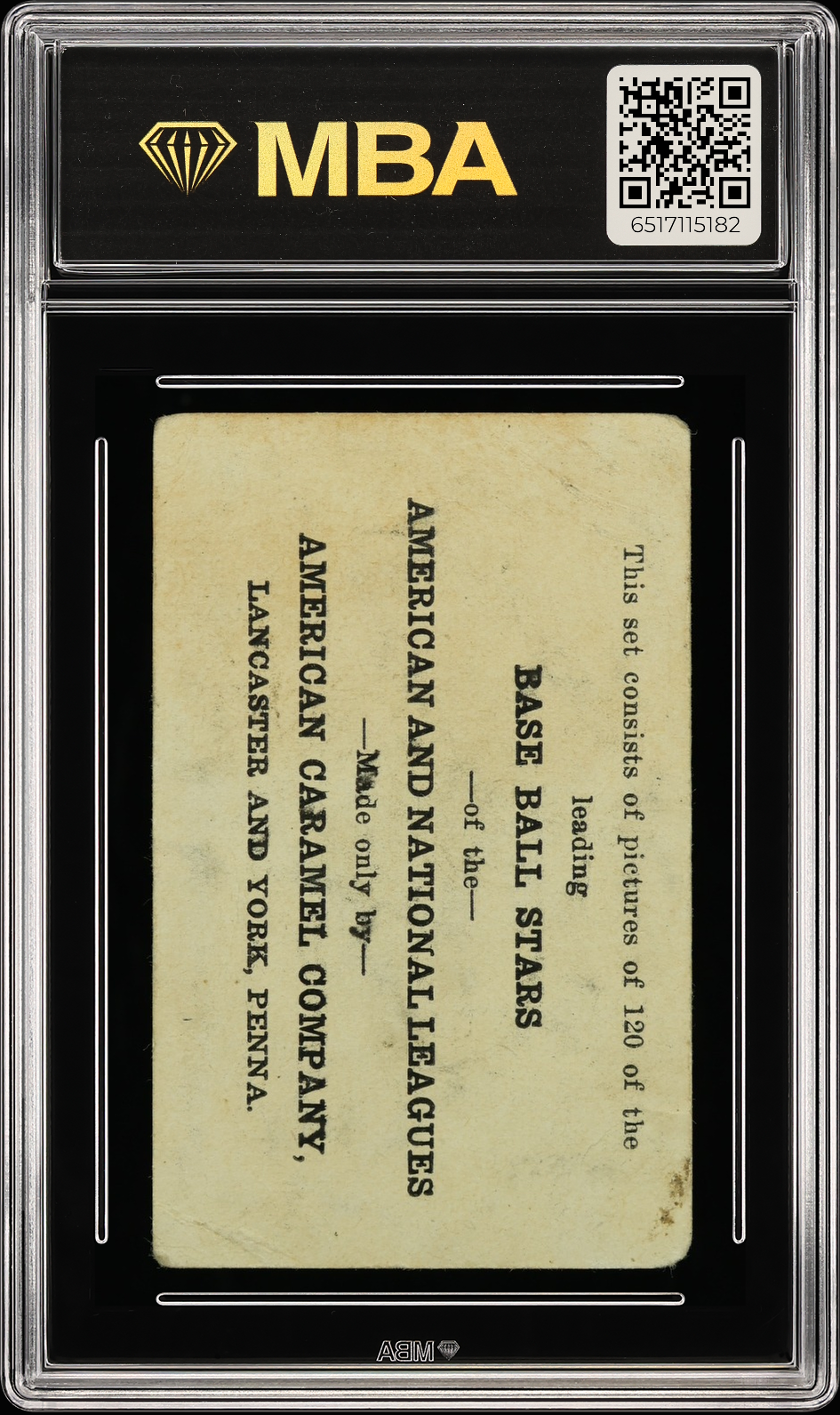 1922 American Caramel--Series of 120 ! RB Carl Mays MBA 1
