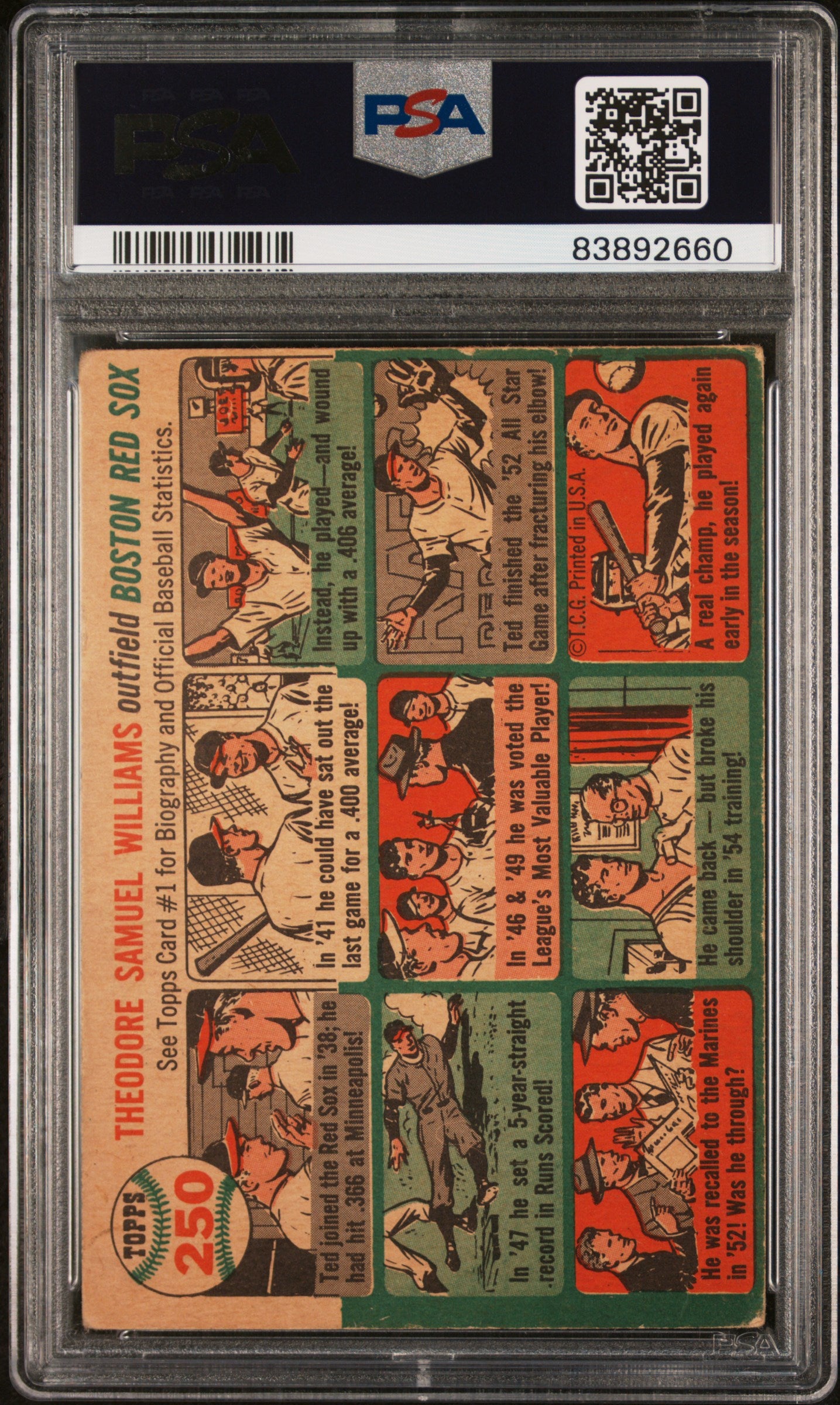 1954 Topps Ted Williams #250 PSA 3