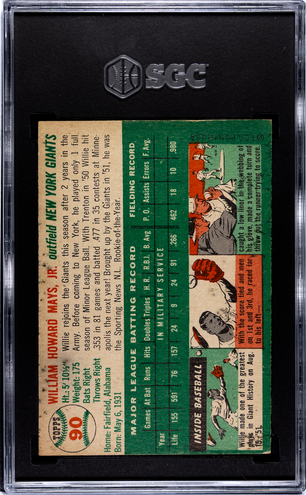 1954 Topps Willie Mays #90 SGC A