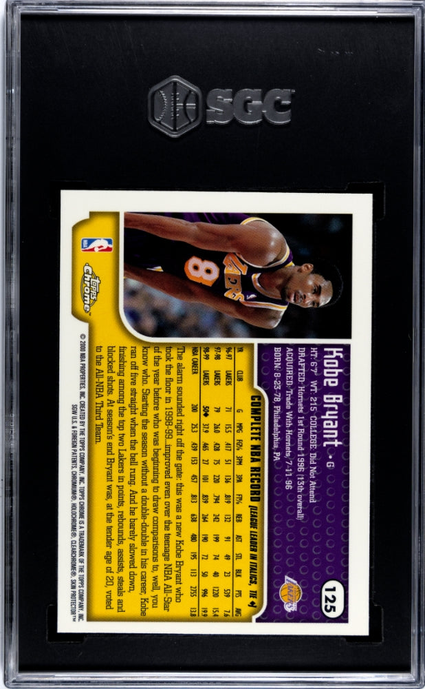 1999 Topps Chrome Kobe Bryant #125 SGC 9