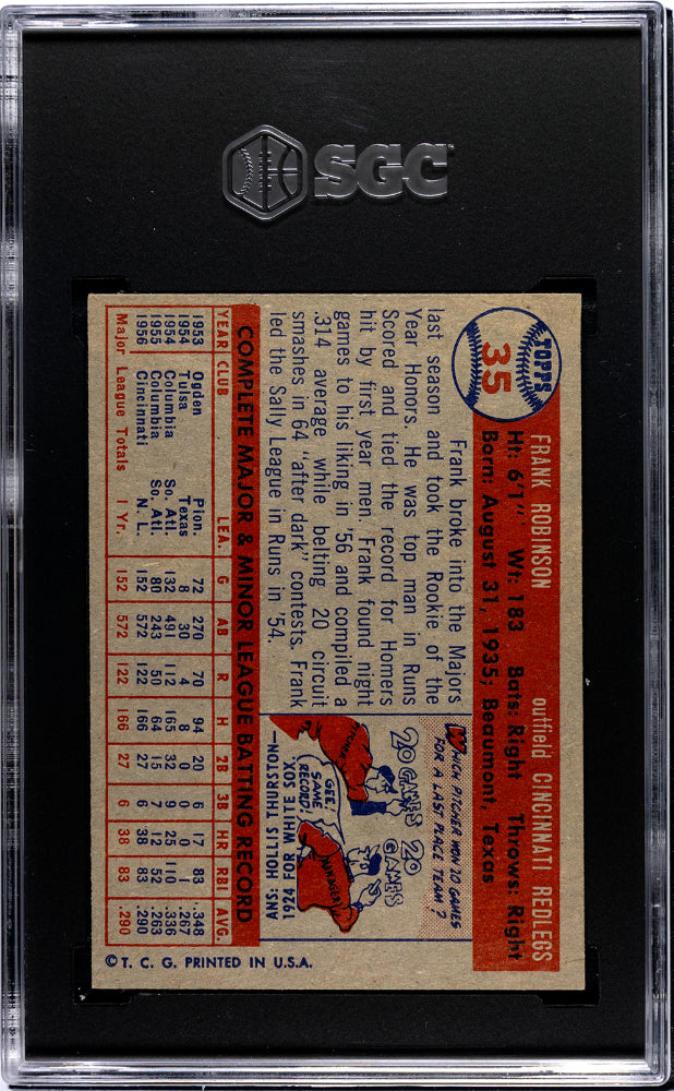 1957 Topps Frank Robinson #35 SGC 3