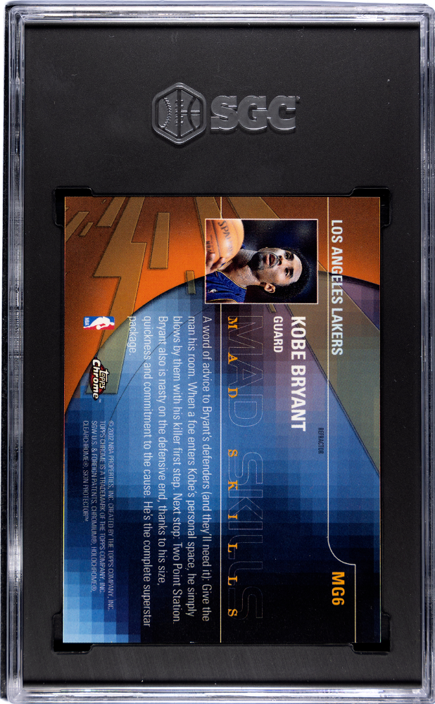 2001 Topps Chrome Kobe Bryant #MG6 Mad Game Refractor SGC 9