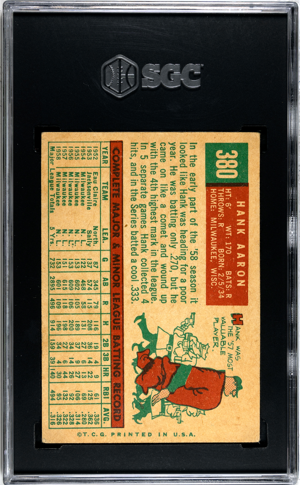 1959 Topps Hank Aaron #380 SGC 4