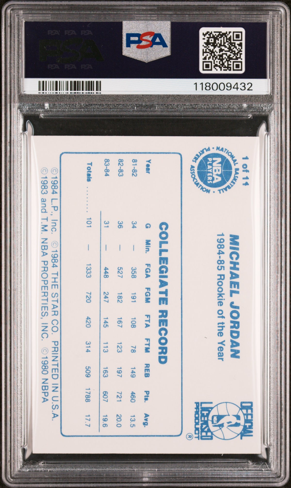 1985 Star Last 11 Roys Michael Jordan #1 PSA 7