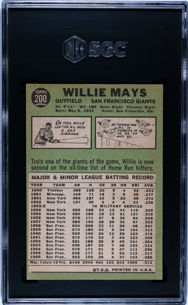 1967 Topps Willie Mays #200 SGC 4.5