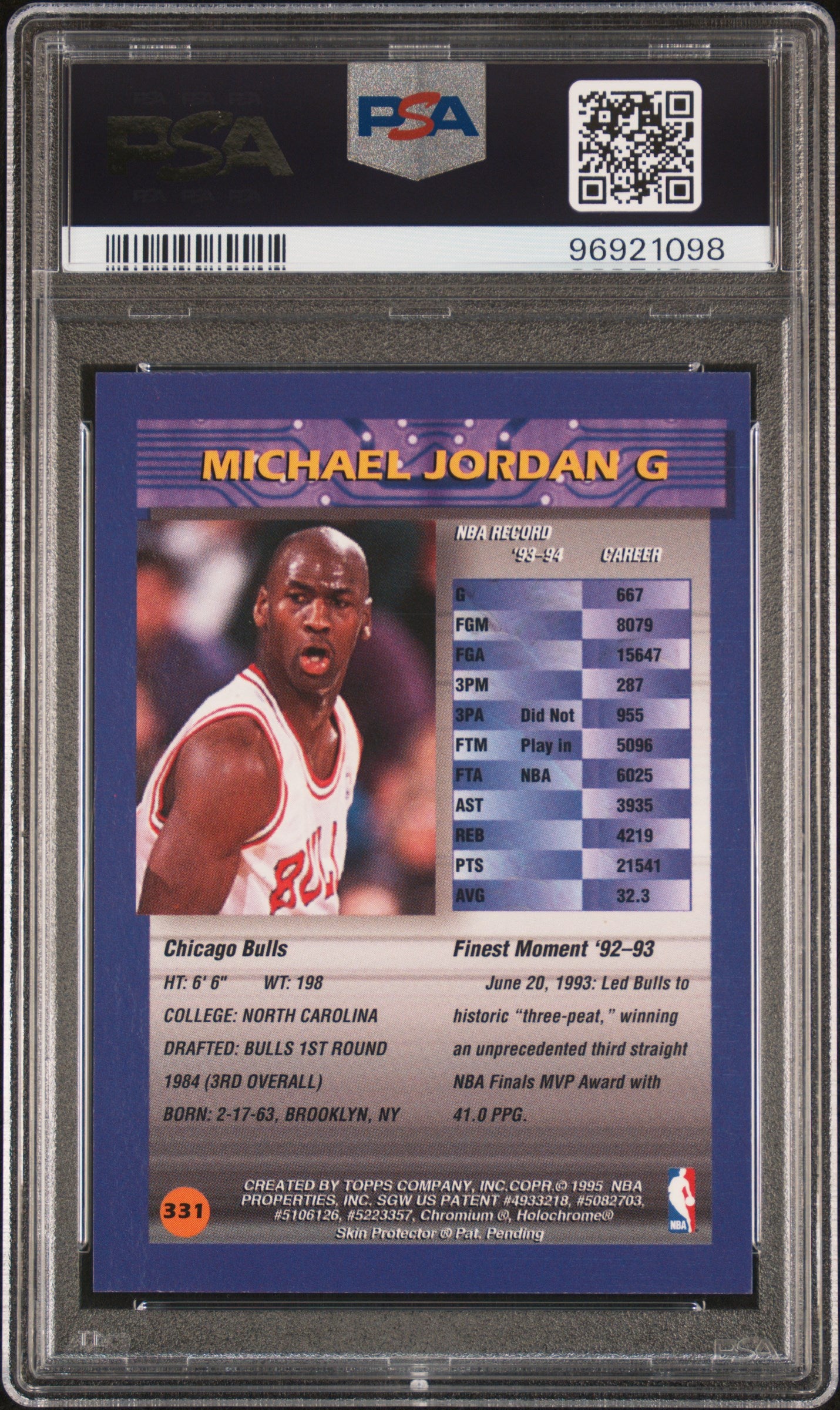 1994 Finest Michael Jordan #331 PSA 9