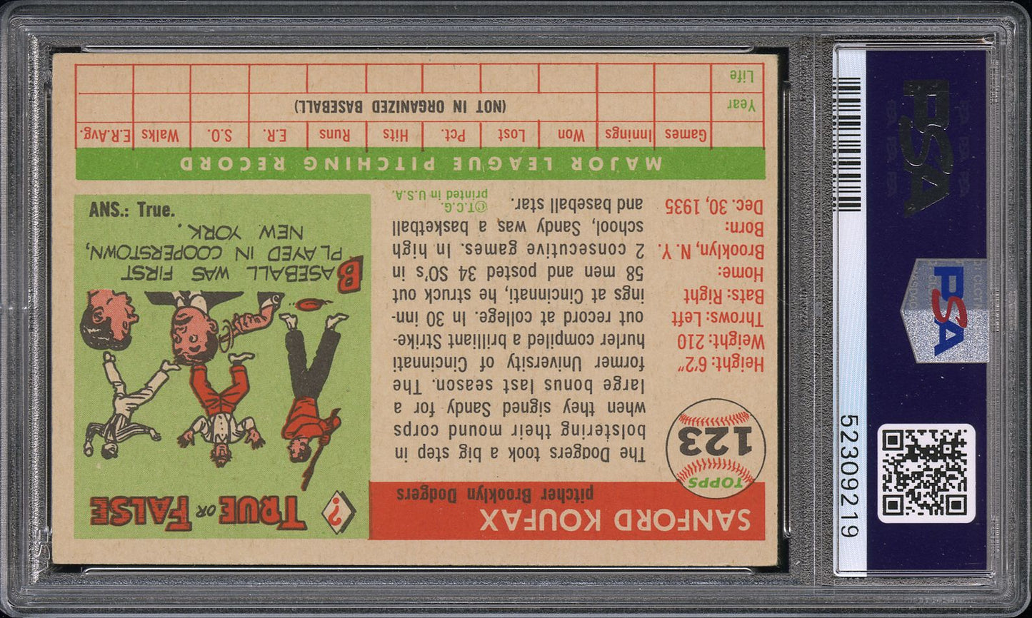 1955 Topps Sandy Koufax #123 PSA 4.5