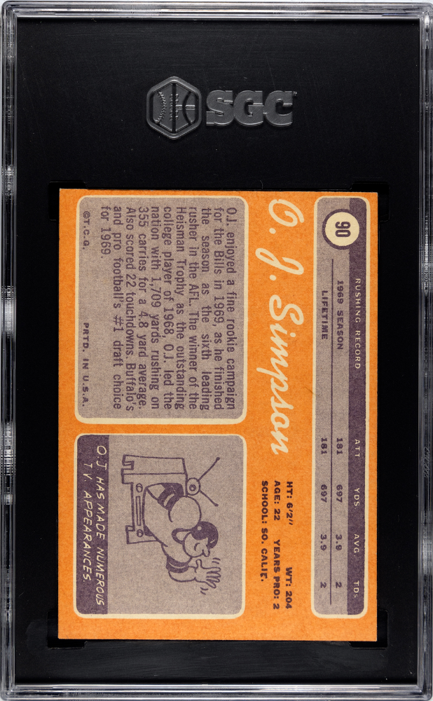 1970 Topps Oj Simpson #90 SGC 3.5
