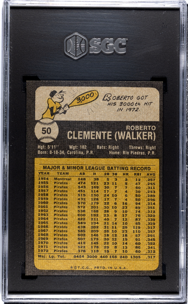 1973 Topps Roberto Clemente #50 SGC 8