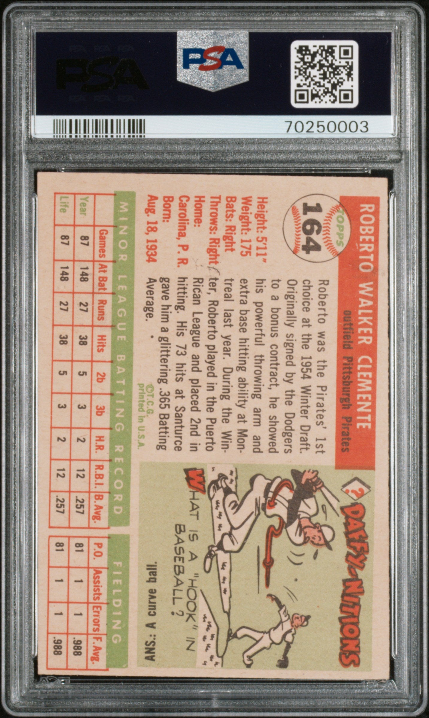 1955 Topps Roberto Clemente #164 PSA 4.5