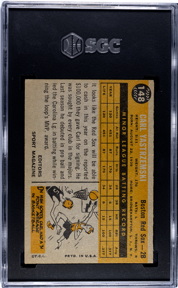1960 Topps Carl Yastrzemski #148 SGC 5.5